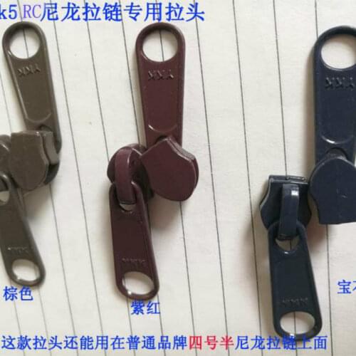 20pcs/lot Ykk Slider Puller Head Lock for 5RC Nylon Zipper Blue Brown Suitcase Sleeping Bag Repair Replacement Sewing Accessory
