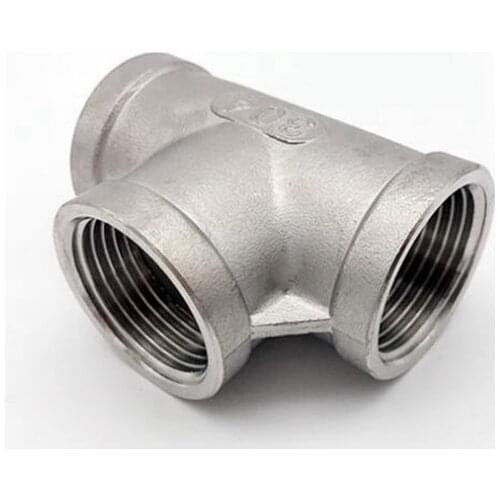 1/8'' - 2'' BSP Female Thread 304 Stainless Steel Equal 3 Ways Tee Type Water Pipe Fitting SS304 Joint Connector