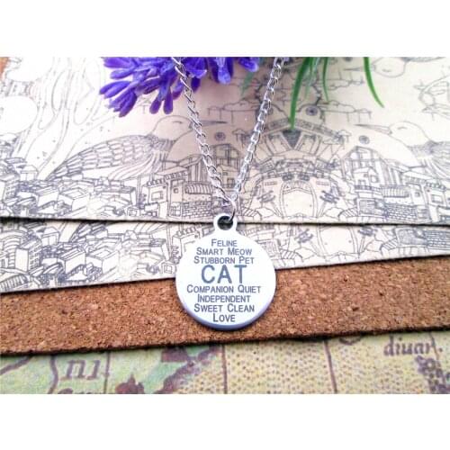 3pcs/lot Fashion stainless steel necklace "C A T" Charms Pendant necklace jewelry Gift more style for choosing