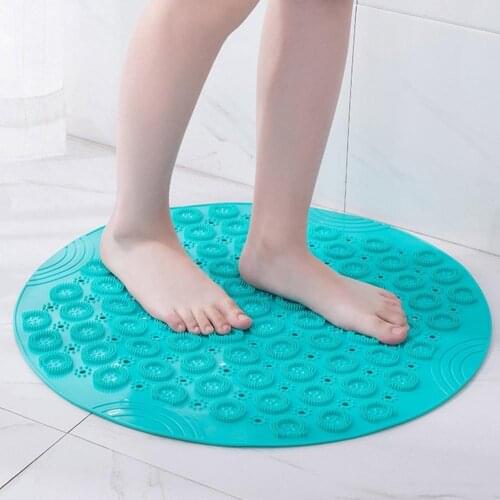 55Cm Non-Slip Round Bathroom Mat Safety Shower Bath Mat Plastic Massage Pad Bathroom Carpet Floor Drainage Suction Cup Bath Mat