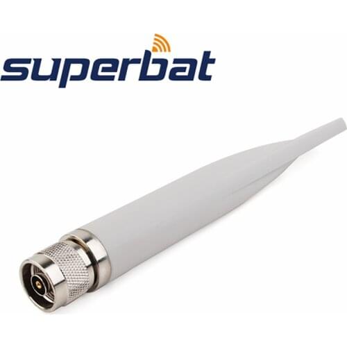 Superbat 2.4GHz 5dBi WIFI Antenna RP-N Plug White 182mm Wireless Booster for D-LinkR LinksysR WLAN PCI Card Rubber Aerial