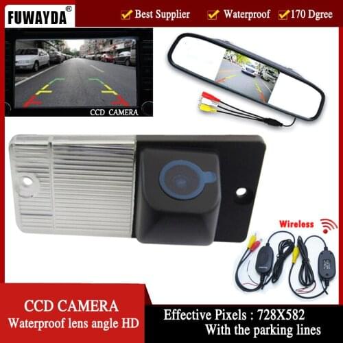 FUWAYDA CCD Wireless RearView CAR Camera Mirror Monitor Car Reverse Backup Parking Camera Wide Angle for KIA SORENTO SPORTAGE