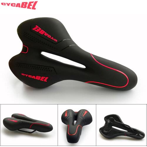 CYCABEL Bicycle Saddle Silica Gel Breathable PU Leather Hollow Comfortable Road MTB Bike Cycling Saddle Shockproof Bicycle Seat