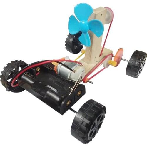 Childrens science and technology small invention material creator invents electric car student popularization experiment