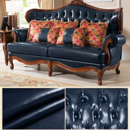 Small Apartment American Country Solid Wood Leather Sofa European Retro Leisure Two-position Sofa Luxury Living Room Furniture