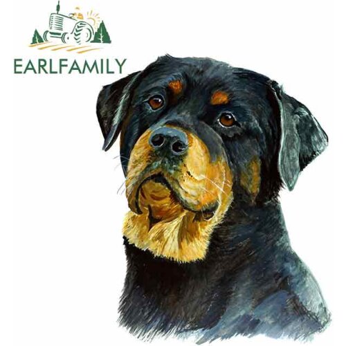 EARLFAMILY 13cm x 10.4cm for Rottweiler Dog Oem Cartoon Funny Car Stickers JDM Trunk RV VAN Car Accessories Vinyl Graphics