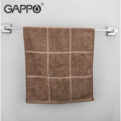 GAPPO Stainless Steel Single Towel Bars Brass Towel Holder Hooks Restroom Towel Rack Bathroom Accessories G3801