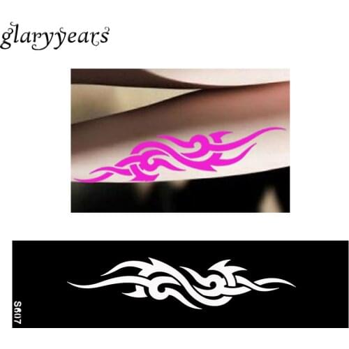Hot 1 Piece Small Hollow Henna Leg Tattoo Stencil DIY Health Body Art Airbrush Painting Strip Pattern Design Tattoo Stencil S607