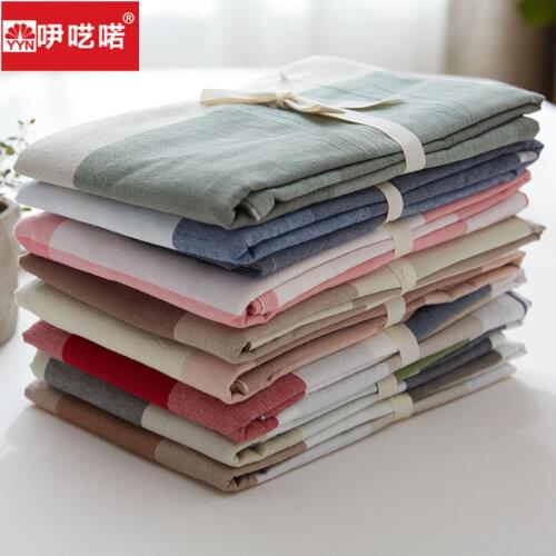 Liangpin Washed Cotton Pillowcase Cotton Simple Plaid Pure Cotton 48x74 pillow case