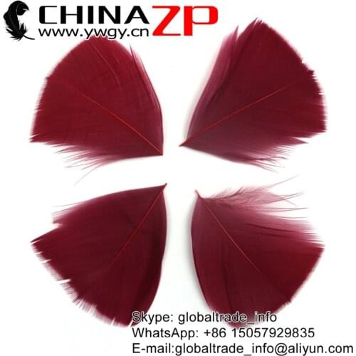 CHINAZP Factory 3~7cm 100Pcs/lot High Quality Dyed Magenta Turkey Feathers Petal Trimmed Wholesale for Craft