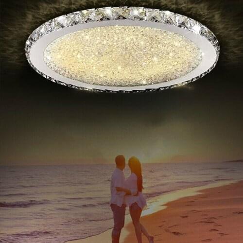 Round Led Crystal Ceiling Light Ultrathin 6cm For Living Room Bedroom Lights