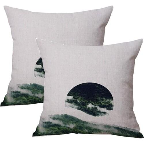 Forest landscape wind pillow car sofa lumbar cushion set custom cushion cover decorative pillows without pillow core