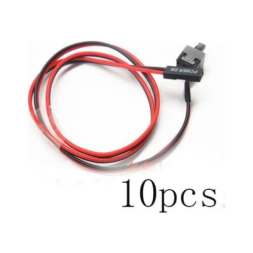 Marsnaska10Pcs/lot PC Computer Desktop ATX Power On Supply Reset Switch Connector Cable Cord