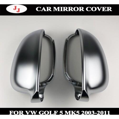 Matt silver Rearview Mirror Cover Replace Caps Shell For VW GOLF 5 V MK5 GTI Jetta Passat B5.5 B6 EOS Sharan Superb Side Wing
