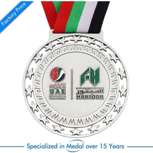 Promotional Custom Arab Sport Award Medal cheap custom United Arab Emirates medals with ribbons