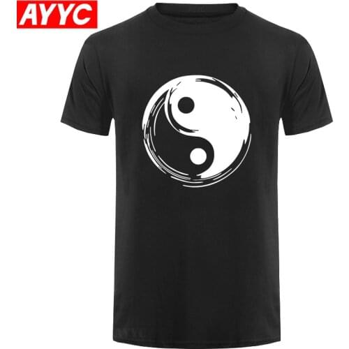 Fashion Summer Brand T Shirt Men Tops Chinese Tai Chi Yin Yang Printed Tshirt Mens Comfortable Cotton T Shirt Tees