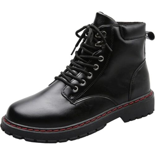 High quality split Leather Men Boots Brand Men Snow Boots Winter Boot Fur Warm Comfortable Boots Dr with shoes Men Shoes 2020