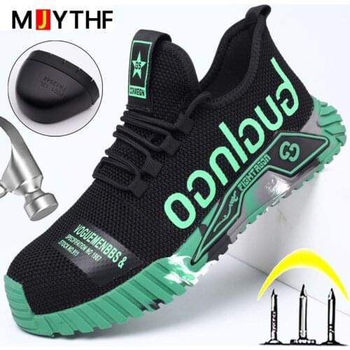 2021 New Work Shoes Sneakers Men Boots Steel Toe Cap Safety Shoes Men Indestructible Security Boots Puncture-Proof Work Boots
