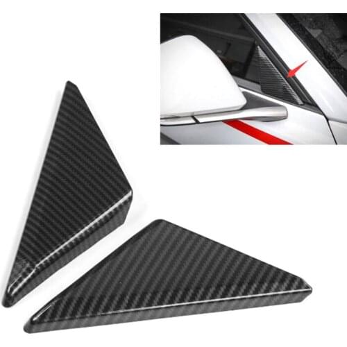 YAQUICKA For Ford Mustang 2015 2016 2017 2pcs Car Exterior Car Front Door Window Triangle Cover Trim Bezel Stickers Styling ABS