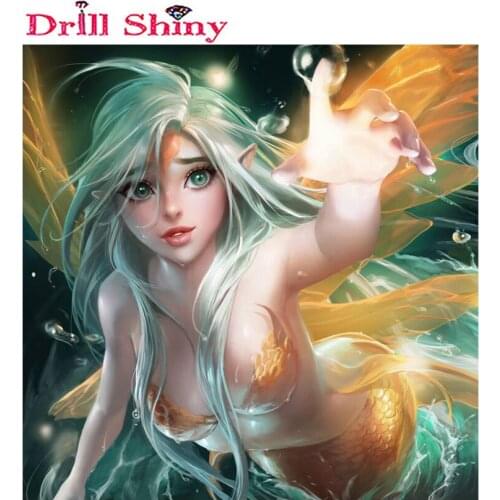 NEW Arrival diy diamond embroidery mermaid photo diamond Painting cross stitch full Square mosaic rhinestone embroidery
