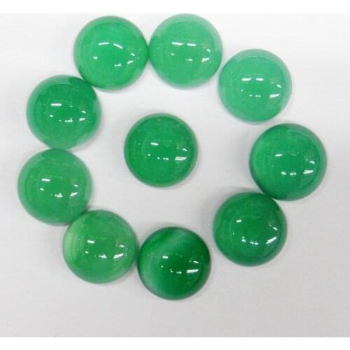 Wholesale Fashion Hot Selling Top Quality Assorted Natural Stone green Round Cabochon 10mm Stone Beads 50pcs/lot Free Shipping