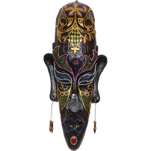 Hot Creative African Mask Wall Hanging Bar Decoration Interior Pendant Tattoo Shop Wall Personality Wall Decoration Mural black