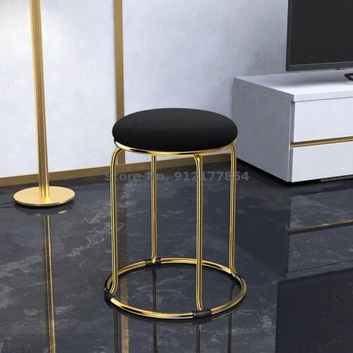 Light luxury nordic low stool net red dining chair household makeup stool restaurant milk tea shop small round stool stacking ir