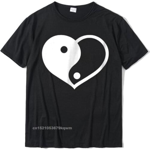 Heart Yin Yang Shirt. Heart T Shirts T Shirt Europe Oversized Cotton Tops Shirt Summer For Men