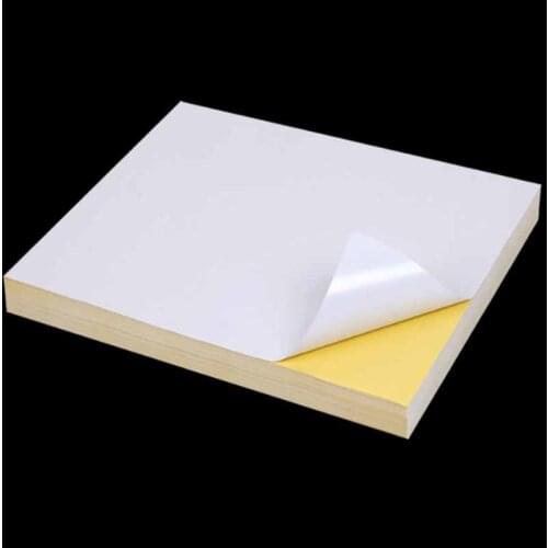 50sheets A4 Self-adhesive Print Paper White Inkjet Laser Printer Paper Sticker Label Sticker Glossy Matte Paper Wood Pulp Paper