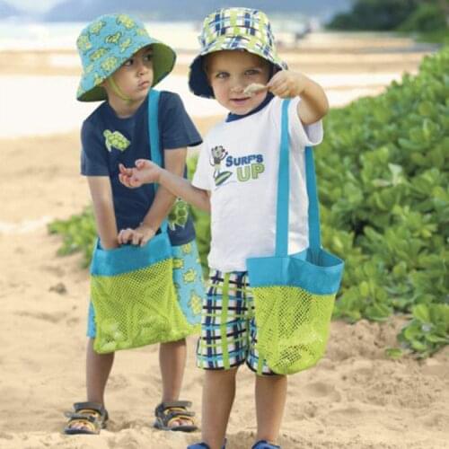 Foldable Kids Toy Beach Bag Mesh Storage Bags Portable Children Sand Digging Tool Women Shoulder Shopping Bag