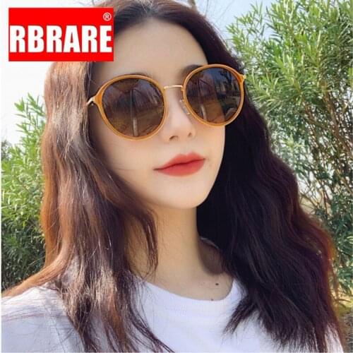 RBRARE Classic Round Frame Sunglasses Women Gradient Sunglasses Mirror Sun Glasses For Women Vintage Oculos Feminino Pink