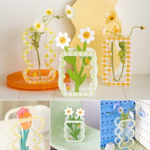 Glass Vase Hydroponic Color Home Decoration Living Room Decoration Mini Glass Vase Desktop Ornaments can CSV