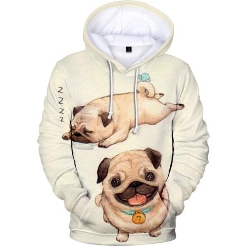Pug 3D Hoodies Men Women Casual Sweatshirt Harajuku Hooded Kids Pullover Animal 3D Hoodies Pug Sweatshirt Mens sweatshirt