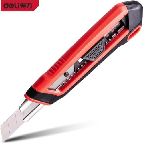 Deli DL025G Utility Knife With Plastic Handle Auto Lock Function Detachable Function Electrician Tools, Office Tools