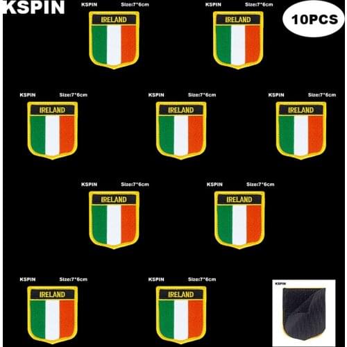National Flag Patch Hook Loop Ireland Badges Armband 3D Stick on Jacket Backpack Stickers