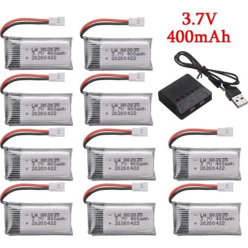 3.7V 400mAh Lipo Battery battery charger for H31 X4 H107 KY101 E33C E33 U816A V252 H6C RC Quadcopter Drone battery Spare Part