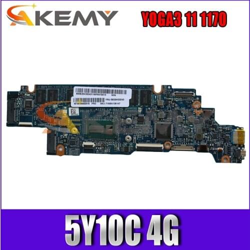 Akemy For Lenovo YOGA3 11 1170 Yoga 3-1170 Yoga 3-11 la-b921p Laptop PC Motherboard 5y10c 4G 100% Test