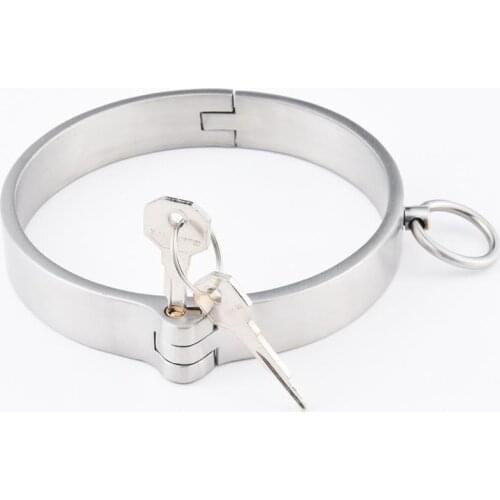 Lockable Collar BDSM 304 Stainless Steel Slave Collar Restraints Choking Ring Slave Bdsm Necklace Bondage Sex Toys For Women Man