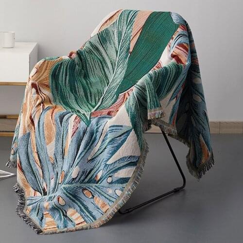 Bohemian Knitted plant pattern Throw Blanket picnic camping Sofa Covers Slipcover High Quality blanket car Travel Plane Blanket