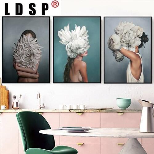 LDSP Home Decor Abstract Flowers Avatar Girls Canvas Painting Print Poster Picture Wall Bedroom Living Room Dining Room Modern