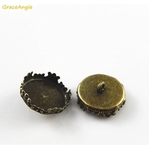 GraceAngie 30PCS Silver or Antique Bronze Colored Crown Shape Iron Base DIY Fine Women Necklace Jewelry Findings Inner Size 15mm