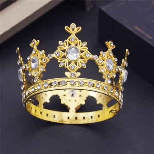 Birthday Crown Cake Decoration Small Circle 8cm Children Diadem Bridal Wedding Hair Jewelry Tiaras Head Ornaments