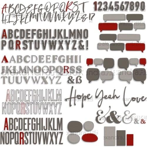 Mmao Crafts Metal Steel Cutting Dies Letter number message frame Stencil For DIY Scrapbooking Paper/photo Cards Embossing Dies