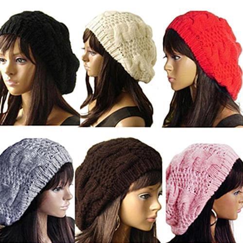 Fashion Womens Lady winter warm Braided hat Baggy Beanie Crochet Hat Ski Knitted Cap Christmas Gifts for female