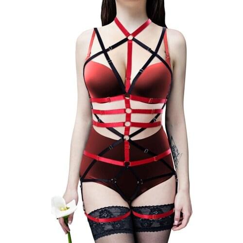 Full Body Bondage Set Bdsm Hollow Out Bodysuit Chest Strap Women Thigh Ring Leg Harness Bdsm Erotic Lingerie Sexy Festive Rave