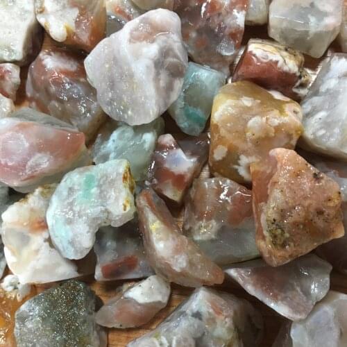 100g Natural Madagascar Cherry Blossom Agate Mineral Specimens Aquarium Decorative Stones