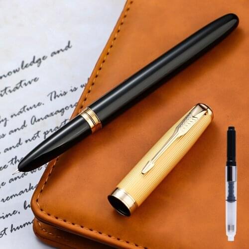 1-Piece Jinhao Fountain Pen Retro Hooded Nib 0.38mm Metal/Wood Screw Inking Pens for Writing School Office Supplies Stationery