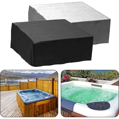 Swimming Pool Dust Cover Outdoor Courtyard Spa Bathtub Dust Cover Square Hot Tub Cover Waterproof Canopy Dust Cover Protector