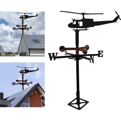 Helicopter Weathervane Weather Vane for Garden Yard Wind Direction Indicator