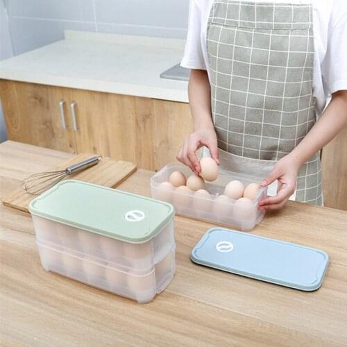 PP Refrigerator Egg Storage Box Egg Box Home Kitchen Compartment Multi-layer Storage Tank Transparent Sealed Cans
